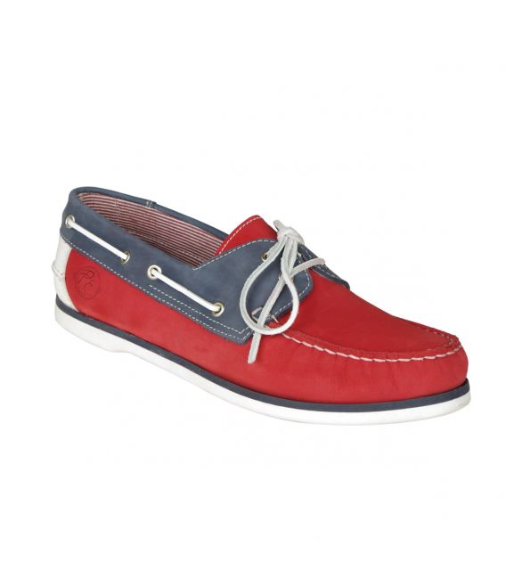 Chaussures bateaux rouge et bleu pour le costume