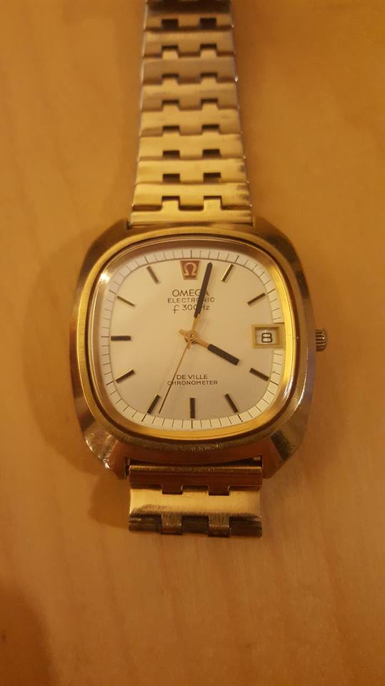 This gold plated Omega De Ville F300 watch from 1972 is driven by a pitch fork movement, making it quite a unique watch :)