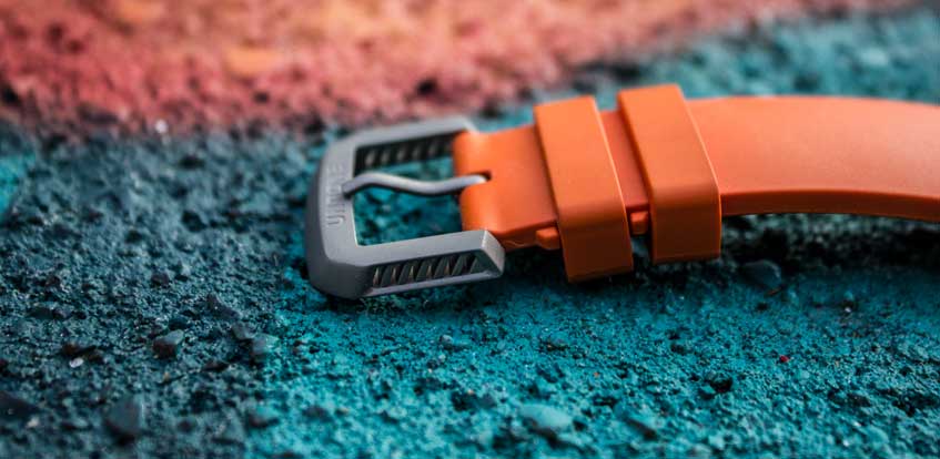 undone aquadeep orange signal buckle titanium